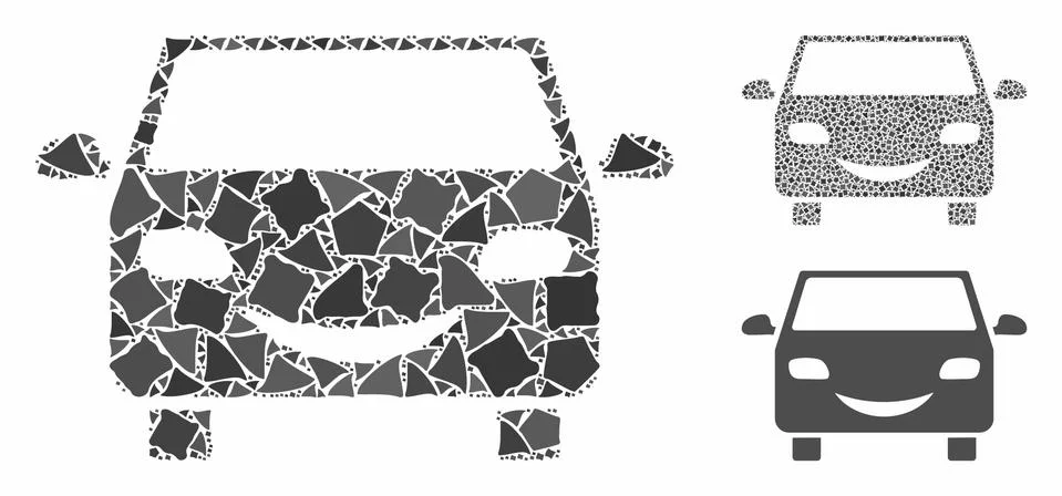 Smile car Composition Icon of Bumpy Pieces Stock Illustration