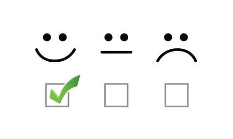 Smile check mark selection illustration options graphics. Stock Illustration