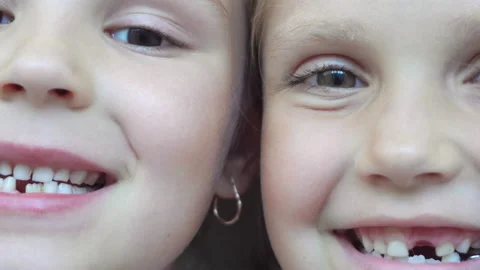 The smile of a child with a lost tooth Stock Footage 138620957