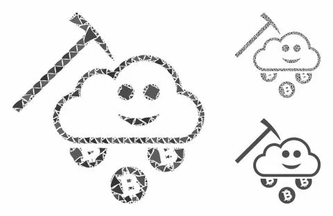 Smile cloud mining Composition Icon of Uneven Items Ilustração Stock