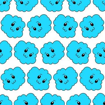 Smile cotton candy seamless pattern textile print. repeat pattern background  Stock Illustration