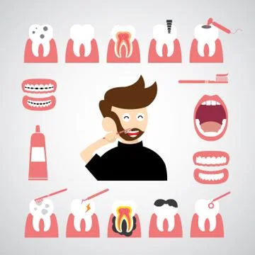 Smile dental vector icon Stock Illustration