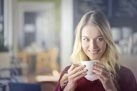 Smile before drink Stock Photos