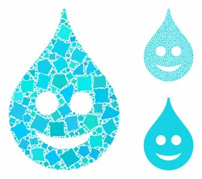 Smile drop Composition Icon of Ragged Elements Stock Illustration