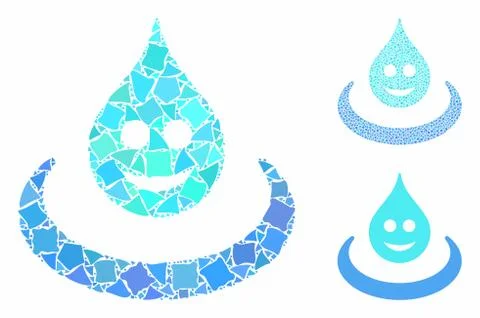 Smile drop Ripple Composition Icon of Uneven Elements Stock Illustration