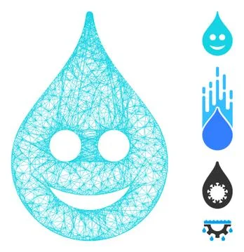 Smile Drop Web Vector Mesh Illustration Stock Illustration