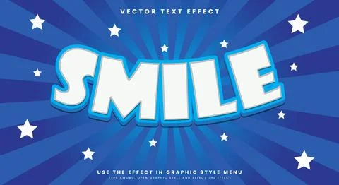 Smile editable Text Effect 스톡 일러스트
