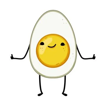 Smile egg character cartoon vector illustration Stock Illustration