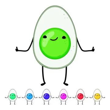 Smile egg character cartoon vector graphic Stock Illustration