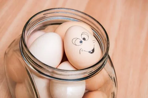Smile on egg Stock Photos