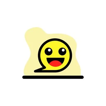 Smile Emoji Text Bubble Vector Icon Conceptual Design Illustration Illustrazione stock