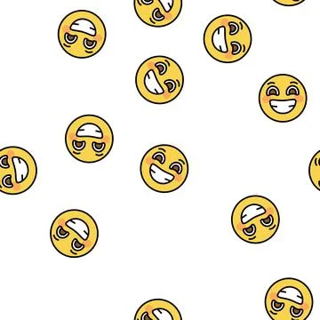 Smile emoji vector seamless pattern Stock Illustration