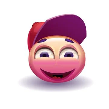 Smile emotion smile in cap, vector, illustration, isolated Stock Illustration