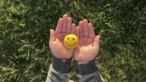Smile face in children hands Stock Footage 160166795