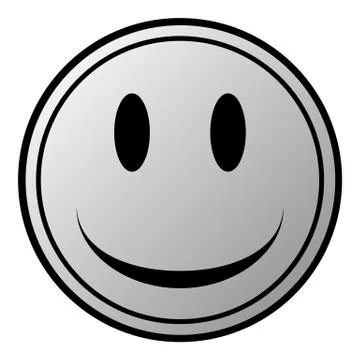 Smile face circle button Stock Illustration
