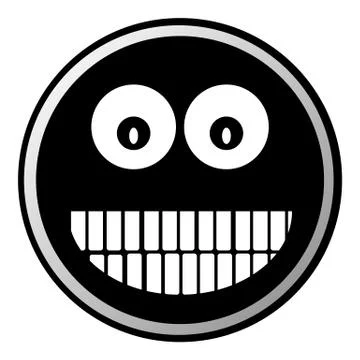 Smile face circle button Stock Illustration