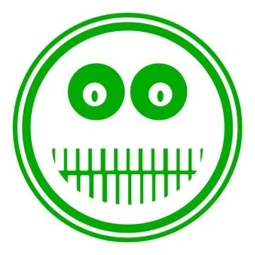 Smile face circle button Stock Illustration