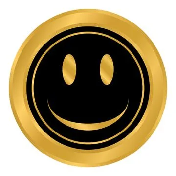 Smile face circle button. Stock Illustration
