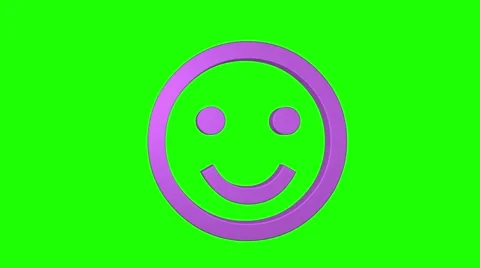 Smile face emoticon rotating green screen chroma key social media pink Stock Footage 59778593