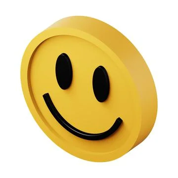 Smile face high quality 3d render illustration icon. Stock Illustration