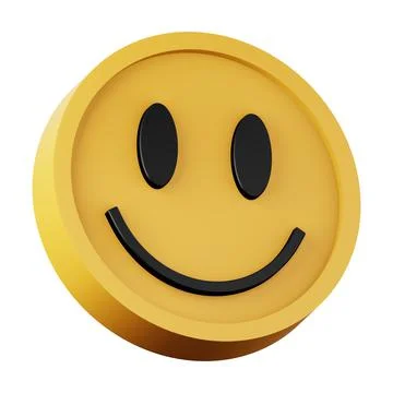 Smile face high quality 3d render illustration icon. Illustrazione stock