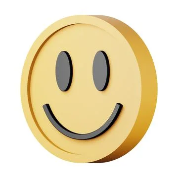 Smile face high quality 3d render illustration icon. Illustrazione stock