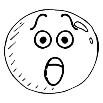 Smile face icon. Vector illustration face with emotions. Hand drawn surprised Stock Illustration