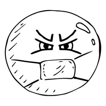 Smile face icon. Vector illustration face with emotions. Hand drawn face in m Stock Illustration