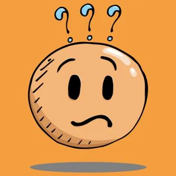 Smile face icon. Vector illustration face with emotions. Hand drawn puzzled f Stock-Illustration