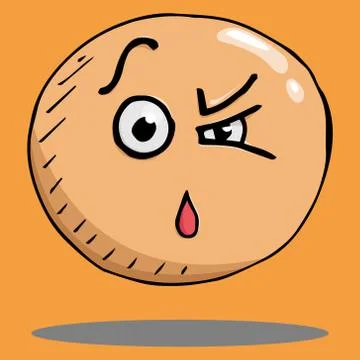 Smile face icon. Vector illustration face with emotions. Hand drawn distrust  Stock Illustration