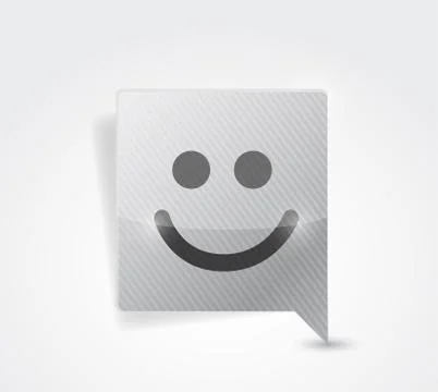 Smile face inside a message bubble illustration Stock Illustration