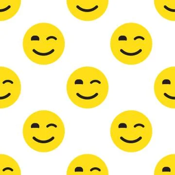 Smile Face Seamless Pattern Stock Illustration