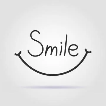 Smile font design on gray background with shadow イラスト素材