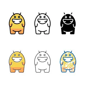 Smile forms monster alien color icon vector Illustrazione stock