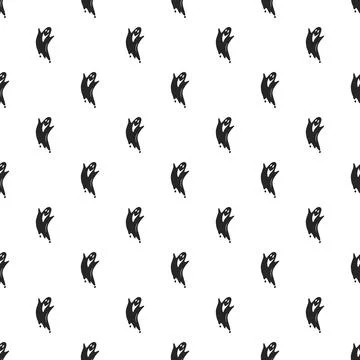 Smile ghost pattern seamless Stock Illustration