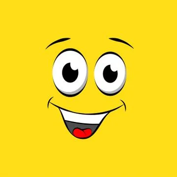 Smile icon design template. Vector smiling emoticon logo on yellow background. 스톡 일러스트