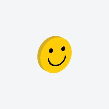 Smile icon isometric vector emotion icon Stock Illustration