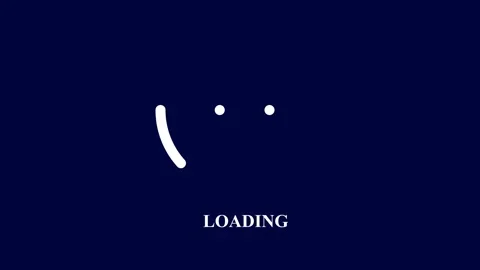 Smile icon loading animation 4k animated on blue background Stock Footage 306751825
