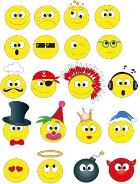 Smile icon set Stock Illustration