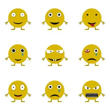 Smile icon set Stock Illustration