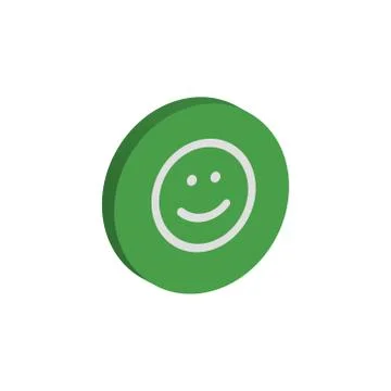 Smile icon symbol button shape fun green  Illustrazione stock