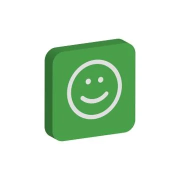 Smile icon symbol button shape fun green  Illustrazione stock