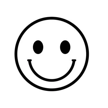 Smile icon vector. Face emoticon sign. Laughter vector icon, white and black Stock Illustration