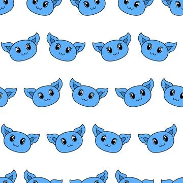 Smile kitten seamless pattern textile print. repeat pattern background design 스톡 일러스트