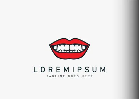 Smile lips logo design. Vector illustration of the lips of a woman who smiled Иллюстрация
