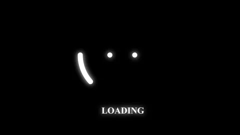 Smile loading icon animated on black background Stock Footage 306752574