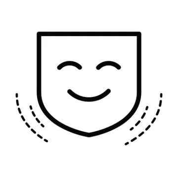 Smile mask,vector  line style Stock Illustration