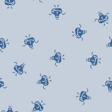 Smile monster alien glyph vector seamless pattern Stock Illustration