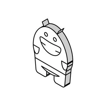 Smile monster alien isometric icon vector illustration Stockillustratie