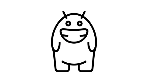 Smile monster alien line icon animation Stock Footage 326137714